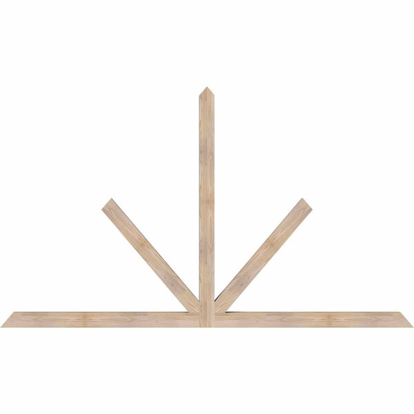 Ekena Millwork Saratoga Smooth Timber Gable Bracket, Douglas Fir, 96"W x 56"H x 3 1/2"D x 3 1/2"F, 14/12 Pitch GBW096X56X0404SAR00SDF - main
